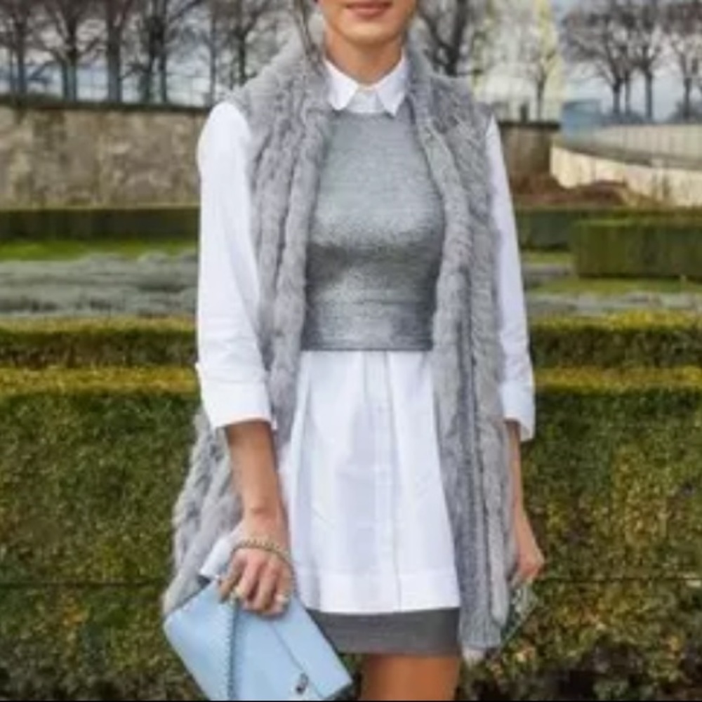 Love Token Gray Rabbit Fur Vest - Picture 3 of 10
